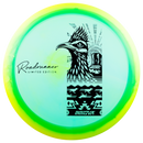 Innova Halo Champion Roadrunner driver disc, LE Desert Roadrunner stamp, green disc with yellow rim