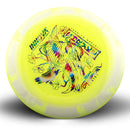 Innova Halo Champion Shryke driver disc, Jessica Gurthie 2026 Tour Series stamp, yellow disc with white rim