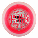 Innova Halo Champion Shryke driver disc, Local Route 2026 Circle the Bay stamp, red disc with orange rim