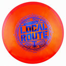 Innova Halo Champion Stingray midrange disc, Local Route 2026 Circle the Bay stamp, orange disc with red rim