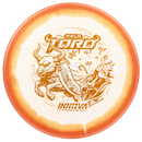 Innova Halo Star Calvin Heimburg Toro midrange disc, 2024 Christmas Toro Sleigh stamp, white disc with orange rim