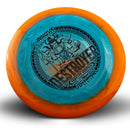 Innova Halo Star Destroyer driver disc, Garrett Gurthie 2026 Tour Series stamp, blue disc with orange rim