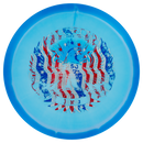 Innova Halo Star Eagle-L fairway driver disc, America250 Eagle-L stamp, light blue disc with blue rim