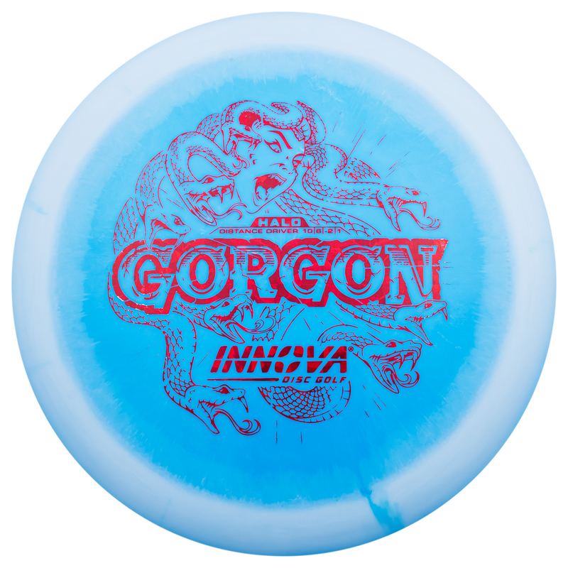 Innova Halo Star Gorgon driver disc, blue disc with white rim
