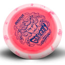 Innova Halo Star Gorgon driver disc, Dennis Augustsson 2026 Tour Series stamp, pink disc with white rim