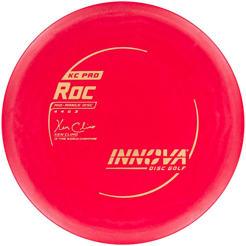 Innova KC Pro Roc midrange disc, Ken Climo 12x Signature Series stamp, red disc