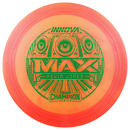 Innova Luster Champion Max driver disc, Kevin Jones 2025 Tour Series stamp, orange disc