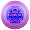 Innova Luster Champion Max driver disc, Kevin Jones 2025 Tour Series stamp, purple disc