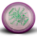 Innova Moondust Halo Champion Power Disc2 driver disc, Väinö Mäkelä 2026 Tour Series stamp, purple disc with purple rim