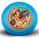Innova Moondust Halo Champion Thunderbird driver disc, Henna Blomroos 2026 Tour Series stamp, blue disc with blue rim