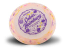 Innova Party Time Destroyer driver disc, Calvin Heimburg 2025 DGPT Champion stamp, peach and multi color disc
