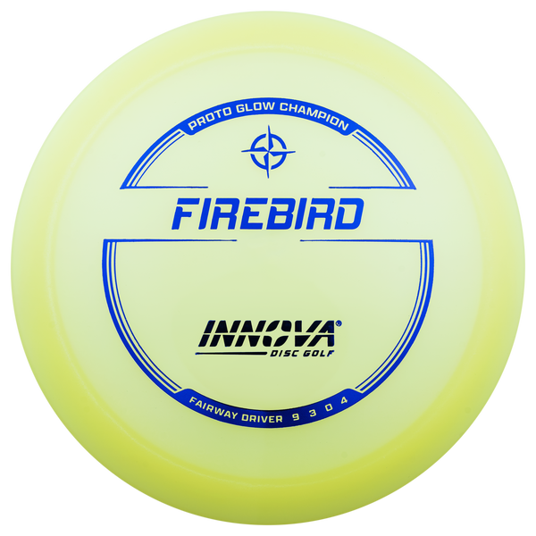 Innova Proto Glow Champion Firebird driver disc, glow and blue disc