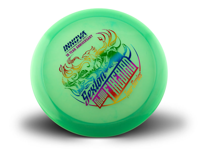 Innova Proto Glow Champion Firebird driver disc, Nate Sexton Tour Series 10 Year Anniversary stamp, mint disc