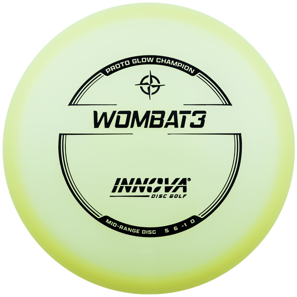 Innova Proto Glow Champion Wombat3 midrange disc, glow and black disc