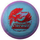 Innova Proto Glow Halo Champion Firebird driver disc, Nate Sexton 2025 Tour Series stamp, blue disc with purple rim