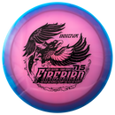 Innova Proto Glow Halo Champion Firebird driver disc, Nate Sexton 2025 Tour Series stamp, pink disc with blue rim