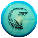 Innova Proto Glow Halo Star Aviar3 putt & approach disc, Eveliina Salonen 2025 Tour Series stamp, light blue disc with blue rim