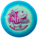 Innova Proto Glow Halo Star Destroyer driver disc, Henna Blomroos 2025 Tour Series stamp, light blue disc with blue rim