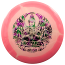 Innova Proto Glow Halo Star Leopard3 fairway driver disc, Ohn Scoggins 2025 Tour Series stamp, light pink disc with pink rim