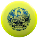 Innova Proto Glow Halo Star Leopard3 fairway driver disc, Ohn Scoggins 2025 Tour Series stamp, light yellow disc with yellow rim