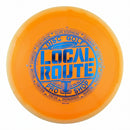 Innova Proto Glow Halo Star Roadrunner driver disc, Local Route 2026 Circle the Bay stamp, orange disc with white rim