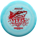 Innova Star Mako3 midrange disc, Kona Montgomery 2025 Tour Series stamp, light blue and blue disc