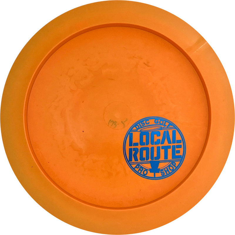 Innova Star Shryke driver disc, Local Route "In the Circle" Mini Bottom Stamp stamp, light orange disc