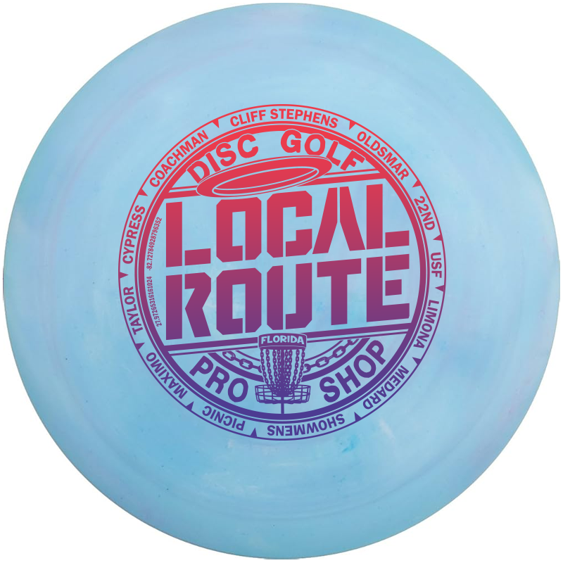 Innova Star Stingray midrange disc, Local Route "Circle the Bay" stamp, blue disc