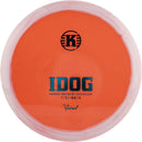Kastaplast Grind Idog fairway driver disc, orange disc with white rim