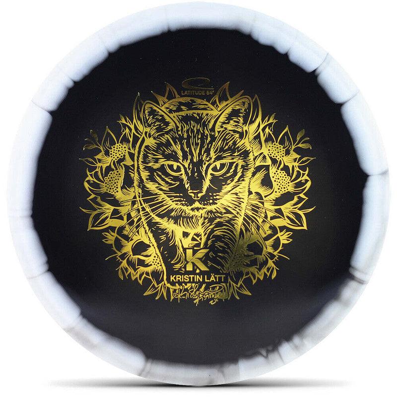 Latitude 64 Gold Orbit Claymore midrange disc, Kristin Latt 2025 Team Series stamp, black disc with white rim