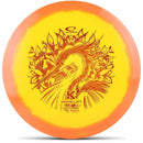 Latitude 64 Gold Orbit Saint Pro driver disc, Kristin Latt 2025 Team Series stamp, yellow disc with orange rim