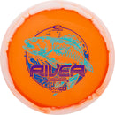 Latitude 64 Opto-Ice Orbit River fairway driver disc, Flying FIsh stamp, orange disc with white rim