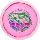 Latitude 64 Opto-Ice Orbit River fairway driver disc, Flying FIsh stamp, pink disc with white rim