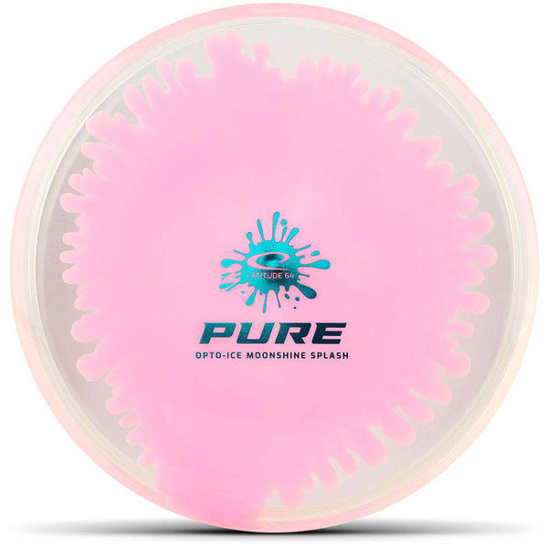 Latitude 64 Opto-Ice Splash Moonshine Pure putt & approach disc, pink and clear disc