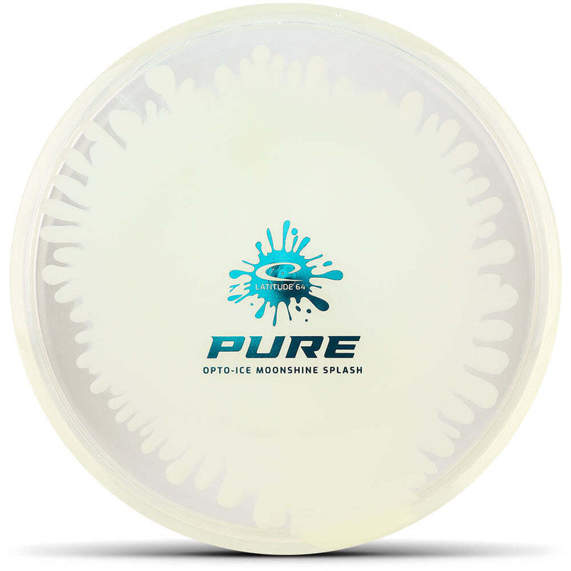 Latitude 64 Opto-Ice Splash Moonshine Pure putt & approach disc, white and clear disc