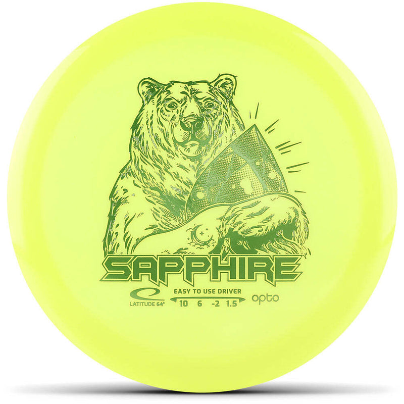 Latitude 64 Opto Moonshine Sapphire driver disc, yellow disc