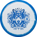 Latitude 64 Royal Grand Orbit Grace driver disc, Kristin Latt 2025 Team Series stamp, white disc with blue rim