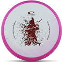 Latitude 64 Zero Medium Orbit Peak putt & approach disc, Isaac Robinson 2025 Team Series stamp, white disc with pink rim