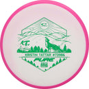 Latitude 64 Zero Medium Orbit Pure putt & approach disc, Kristin Tattar 2024 Team Series stamp, white disc with pink rim
