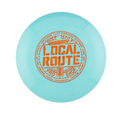 Light blue mini marker disc golf with 'Local Route Pro Shop' 