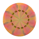 Mint Discs Swirl Apex Phoenix driver disc, Ring Of Pigs Double Foil stamp, light pink and peach disc
