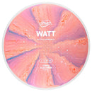MVP Cosmic Electron Medium Watt putt & approach disc, peach and blurple disc with white rim