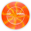 MVP Cosmic Neutron Signal fairway driver disc, orange and dark yellow disc with white rim