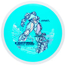 MVP Neutron Control driver disc, Get in the Robot stamp, blue disc with white rim