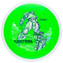 MVP Neutron Control driver disc, Get in the Robot stamp, lime green disc with white rim