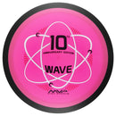 MVP Neutron Wave driver disc, GYROpalooza 2025 "Neutron Wave 10 Year Anniversary" stamp, pink disc
