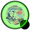 MVP Particle Glow Proton Particle putt & approach disc, GYROpalooza 2025 "Out Of This World" stamp, green disc