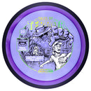 MVP Proton James Conrad Trail driver disc, James Conrad 2025 Team Series Halloween Edition "Tales of Terror" stamp, purple disc