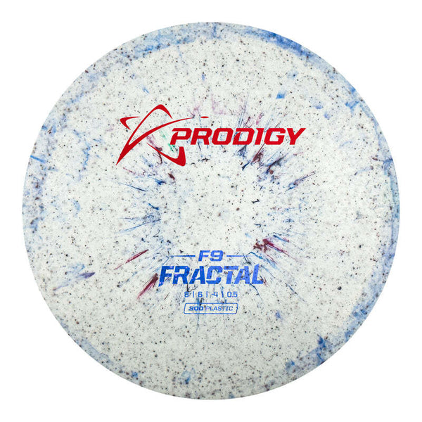 Prodigy 300 Fractal F9 fairway driver disc, blue and red disc