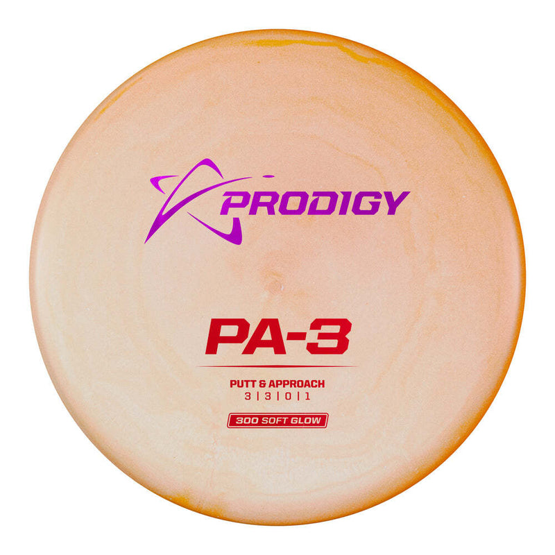 Prodigy 300 Soft Color Glow PA-3 putt & approach disc, peach disc